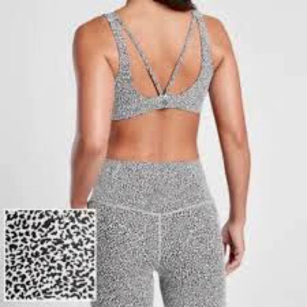 Athleta Micro Cheetah Black/Seasalt Salutation leggings Set - Picture 4 of 5